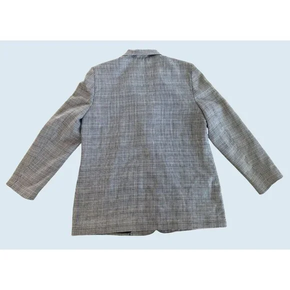 Vintage ALFRED DUNNER Oversized Plaid Double Button Blazer Sz Med - Picture 5 of 7
